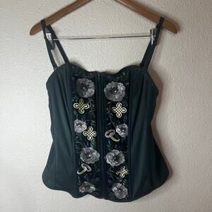 Torrid Outlander Embroidered Wedding Ring Floral Bustier WOMENS 4 4X PLUS